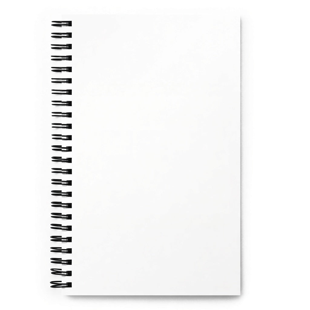 Blank white spiral notebook